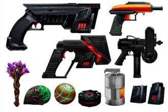 design and paint weapons and props