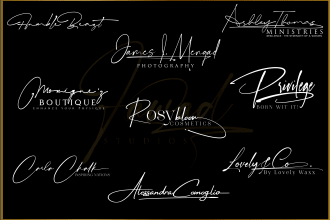 design professional signature logo with copyrights