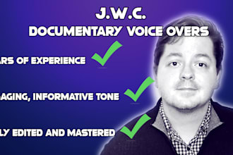 narrate your documentary movie with an american male voice