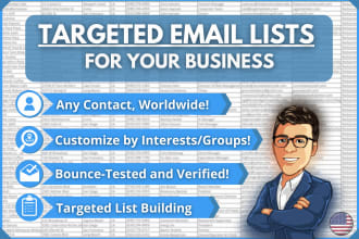 provide a list of targeted emails for your business