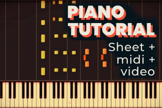 transcribe music into synthesia piano tutorial, piano sheet, and midi