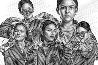 draw amazing black and white sketch based on your photo