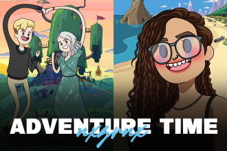 draw your portrait in adventure time cartoon style