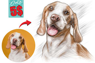 amazing sketch your pet with my style and high file quality