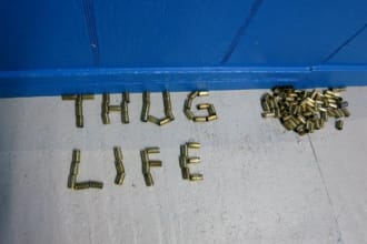 spell out anything with empty bullet casings and take a high resolution photo for you