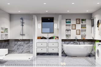 design 3d bathroom with realistic rendering