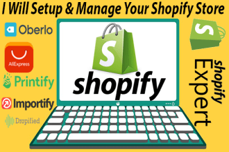 setup and manage your shopify store