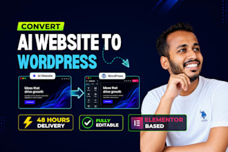 convert lovable, bolt, replit, v0 ai websites to wordpress elementor