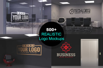put your logo or text on 500 photorealistic 3d mockups