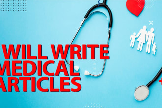 write researched medical articles as a pharmacist