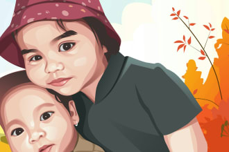 draw awesome couple cartoon portrait of you