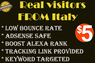send 10k real italy visitors