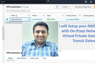 configure AWS ipsec vpns with on premises and vpc to vpc