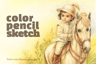create color pencil, water color or colored pen illustration