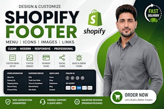 design and customize shopify footer menu and footer section
