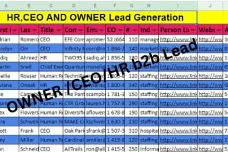 do b2b lead generation and HR CEO owner email list building