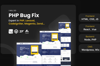 fix bugs in the PHP laravel vue HTML CSS wordpress