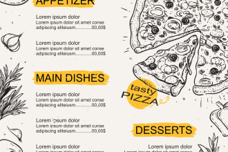 design professional restaurant, takeaway or food menu