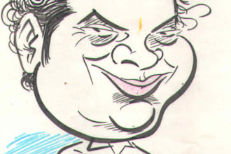 manually Draw yours,kids, pets photo upto shoulder