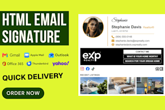 design a clickable HTML email signature