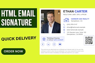 design a clickable HTML email signature