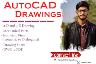 design 2d and 3d mechanical part in autocad