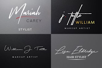 design a luxury watercolor signature logo