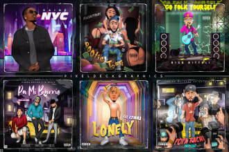 design a unique cartoon album cover, mixtape or single cover