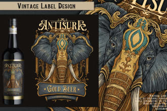 make hand drawn illustration for label and t shirt design