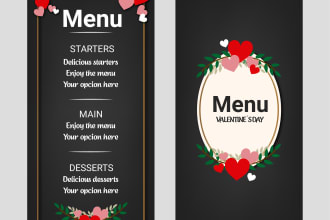design amazing valentines day card or food menu, banner