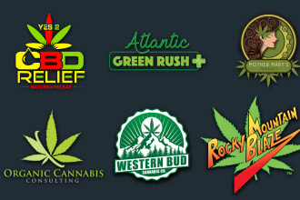 do unique cannabis natural hemp cbd oil and medical logo