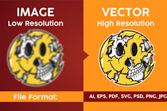 do vector tracing or redraw any image,