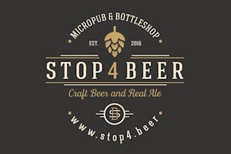 make elegant and stunning craft beer logo with new concept