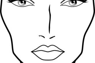 design a simple blank face chart with unlimited revisions
