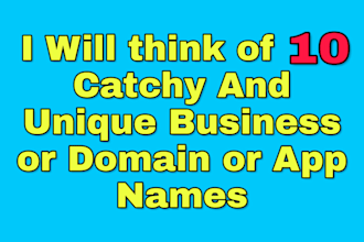 think of catchy business names, app names, domains and more