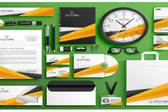 design business card,  qr code and stationery items