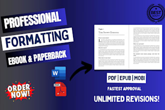do book formatting, kindle ebook formatting, KDP paperback, convert pdf to epub