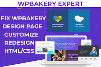 design wpbakery website or fix wp bakery visual composer