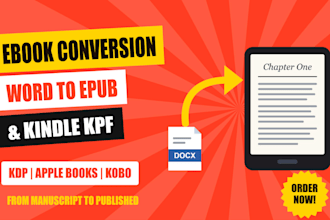 do ebook conversion from word to epub and kindle for amazon KDP