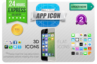 design a App icon set and deliver with PSD file in 24 hours