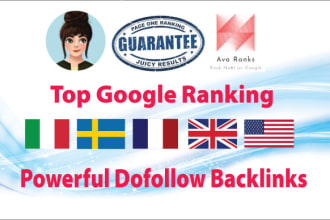 build swedish, italian, uk, french, dutch, usa, australia seo dofollow backlinks