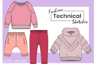 do fashion cads and technical flat sketches