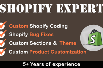 do shopify customization coding or fix bugs or errors