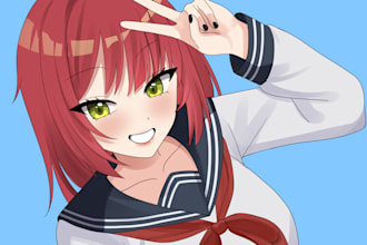 anime style drawings, original character, fanart and illustrations