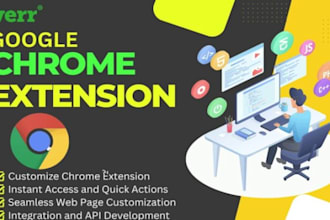develop chrome extension, api, scraper for browser