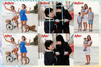 add or remove any unwanted object, person, text  or extend background