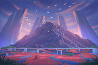 create a landscape, environment art