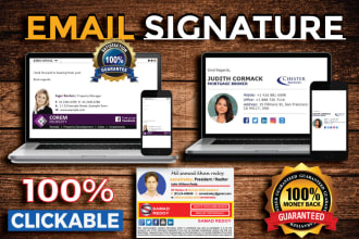 design clickable html email signature in 6 hrs