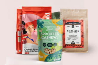 do modern food product label bag pouch packaging design