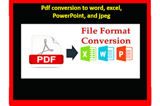 do pdf conversion to word, excel, jpeg and file conversion